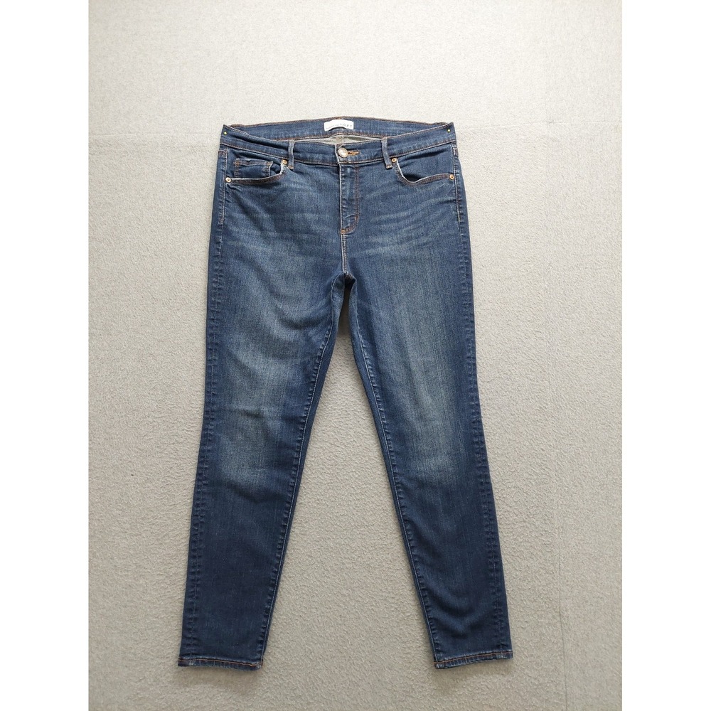 LOFT Women Jean 31/12 Blue Denim Modern Skinny Mid Rise Ankle Cotton Blend